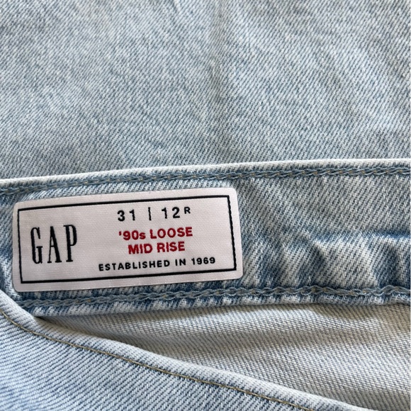 GAP Mid Rise Organic Cotton '90s Loose Jeans with Washwell Size 12 R - Picture 8 of 15